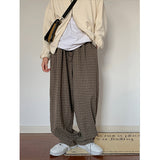 Coverwin spring outfits men summer outfit Retro Plaid Trousers