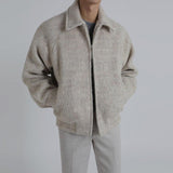 Coverwin 2024 New Fashion Men Spring outfit  No. 3473 WOOLEN ZIP-UP COLLAR JK