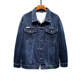 men’s fashion W1801# plus Size Men's Spring New Heavy Industry Washed Denim Jacket Men's Loose All-Match Retro Denim Jacket