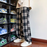 Coverwin spring outfits men summer outfit YDS Drawstring Plaid Pants