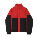 Coverwin 2024 New Fashion Men Spring outfit  No. 6353 RED TWO TONE STAND COLLAR PUFFER JK