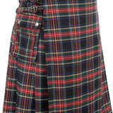 90s fashion Men's Scottish Festival Skirt Men's Plaid Contrast Color Pleated Skirt Bk0140