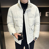 men winter outfits Men's Jacket 2024 Autumn and Winter Jacket Men's Korean-Style Thickened Stand Collar Jacket Casual Cotton-Padded Coat