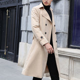 mens winter fashion Men's Youth Long over-the-Knee Trench Coat Autumn New Overcoat Men's Korean-Style Slim Fit British Mid-Length Trench Coat