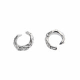 Coverwin CLIP ON TEXTED LARGE HOOP EARRING