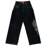 2000s dti E-Commerce Loose Jeans Men's Vintage Embroidered Hip Hop Gothic Streetwear Harajuku Men's Casual Pants