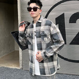 mens fall fashion Men's New Quality American Workwear Jacket Shirt Washed Pure Cotton Long Sleeve Spring Top