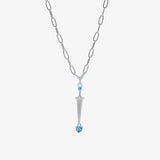 Coverwin BLUE DAGGER SWORD PENDANT NECKLACE