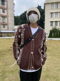 Coverwin 2024 New Fashion Men Spring outfit  No. 3495 OVERSIZE BROWN KNITTED CARDIGAN