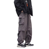 masc outfits Overalls Men's Spring and Autumn High Street Ins Cotton Loose Straight Pants Neutral Style Drawstring Ankle-Tied Casual Pants