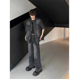 Coverwin  9201 FADED BLACK DENIM STRAIGHT JEANS