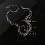 Coverwin BLACK GEM DOUBLE LAYER MULTI-CHAIN NECKLACE