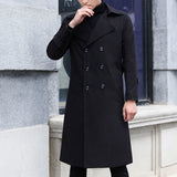 mens winter fashion Men's Youth Long over-the-Knee Trench Coat Autumn New Overcoat Men's Korean-Style Slim Fit British Mid-Length Trench Coat