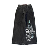 2000s dti E-Commerce Loose Jeans Men's Vintage Embroidered Hip Hop Gothic Streetwear Harajuku Men's Casual Pants