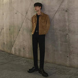 Coverwin 2024 New Fashion Men Spring outfit  No. 2792 SUEDE COLLAR JK