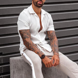 men’s fashion 2024 Thin Summer Cotton and Linen White Loose Casual Youth Solid Color Short Sleeve Shirt Comfortable All-Matching Shirt