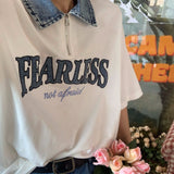 Coverwin 2024 New Fahion spring outfit "FEARLESS: NOT AFRAID" Collared Tee