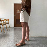 Coverwin  9077 KHAKI CREAM LINEN SHORTS