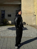 Coverwin- RT No. 12323 BLACK PLEATED FOLDED SWEATPANTS