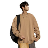 mens fashion Solid Color Sweater Men's Spring and Autumn Thin round Neck Long Sleeve T-shirt American Simple Casual Men's Pullover