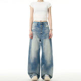 Coverwin spring outfits men summer outfit Madwitch Wide Leg Straight Jeans