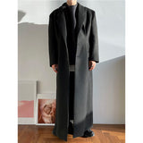 outfit inspo fall 2024 New Autumn and Winter Ultra-Long Niche Black Woolen Coat Casual Korean Style Loose Warm Coat