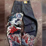 90s streetwear E-Commerce Y2g Jeans Streetwear Harajuku Hip Hop Retro Neo-Gothic Loose Jeans