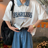 Coverwin 2024 New Fahion spring outfit "FEARLESS: NOT AFRAID" Collared Tee