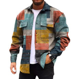 Coverwin men winter outfits Plaid Shirt Coat Men's Spring and Autumn Colorful Jacket Stylish Korean Style Trendy Clothes