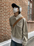 Coverwin 2024 New Fashion Men Spring outfit  No. 6850 DISTRESSED COLLAR DENIM JK