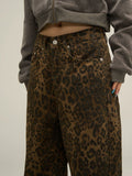 Coverwin spring outfits men summer outfit 77Fight Leopard Print Jeans