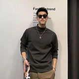 fall mens outfits Half Turtleneck Double-Sided Velvet Bottoming Shirt Trendy Men's Autumn and Winter New Pure Color Fashion Warm Top Inner Long Sleeve T-shirt