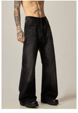 Coverwin  11173 WASHED BLACK WIDE STRAIGHT DENIM JEANS