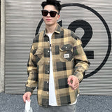 mens fall fashion Men's New Quality American Workwear Jacket Shirt Washed Pure Cotton Long Sleeve Spring Top