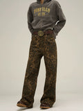 Coverwin spring outfits men summer outfit 77Fight Leopard Print Jeans