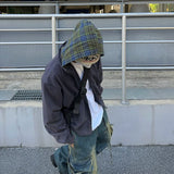Coverwin 2024 New Fahion spring outfit FATEE Plaid Hood Jacket