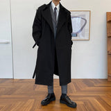 Coverwin 2024 New Fashion Men Spring outfit  No. 3143 BELT COLLAR COAT JK