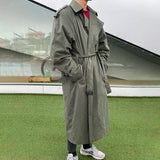 Coverwin 2024 New Fashion Men Spring outfit  No. 3143 BELT COLLAR COAT JK