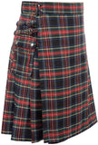 90s fashion Men's Scottish Festival Skirt Men's Plaid Contrast Color Pleated Skirt Bk0140