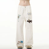 Coverwin spring outfits men summer outfit Madwitch Mixed Embroidery Jeans