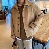 Coverwin 2024 New Fashion Men Spring outfit  No. 6619 KHAKI WOOLEN COAT JK