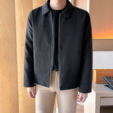 Coverwin 2024 New Fashion Men Spring outfit  No. 6665 BLACK ZIP-UP COLLAR JK