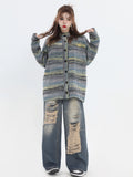 Coverwin painting color loose knit sweater na821