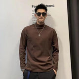 fall mens outfits Half Turtleneck Double-Sided Velvet Bottoming Shirt Trendy Men's Autumn and Winter New Pure Color Fashion Warm Top Inner Long Sleeve T-shirt