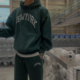 Coverwin  11037 LETTERED NEW YORK PULLOVER HOODIE & SWEATPANTS