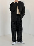 Coverwin 2024 New Fashion Men Spring outfit  No. 5302 BLACK WOOLEN COLLARLESS BUTTON-UP JK