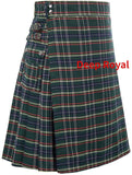 90s fashion Men's Scottish Festival Skirt Men's Plaid Contrast Color Pleated Skirt Bk0140