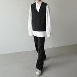 Coverwin 2024 New Fashion Men Spring outfit  No. 1365 V NECK SLEEVELESS SHI