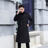 mens winter fashion Men's Youth Long over-the-Knee Trench Coat Autumn New Overcoat Men's Korean-Style Slim Fit British Mid-Length Trench Coat