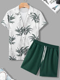 hipster 2024 Men's Summer New Street Hipster Black and White Striped Hawaii Beach Suit Men